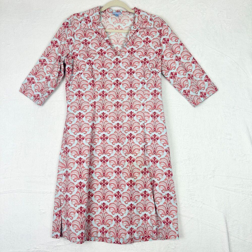 J McLaughlin Dress Size 6 Collared Cotton Stretch Half Sleeve Preppy Resort